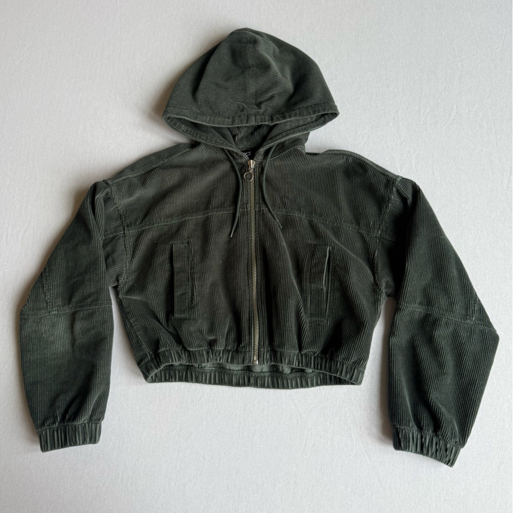 BDG Cropped Green Corduroy Jacket